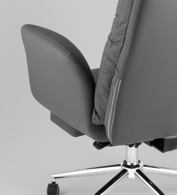 Кресло руководителя TopChairs Solid NC с оттоманкой серый