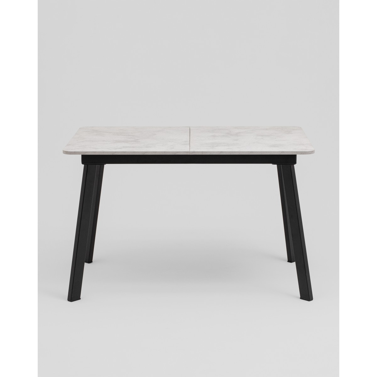 Стол Batu new 120-160/80/76 столешница ЛМДФ ароза светлая подстолье металл черный