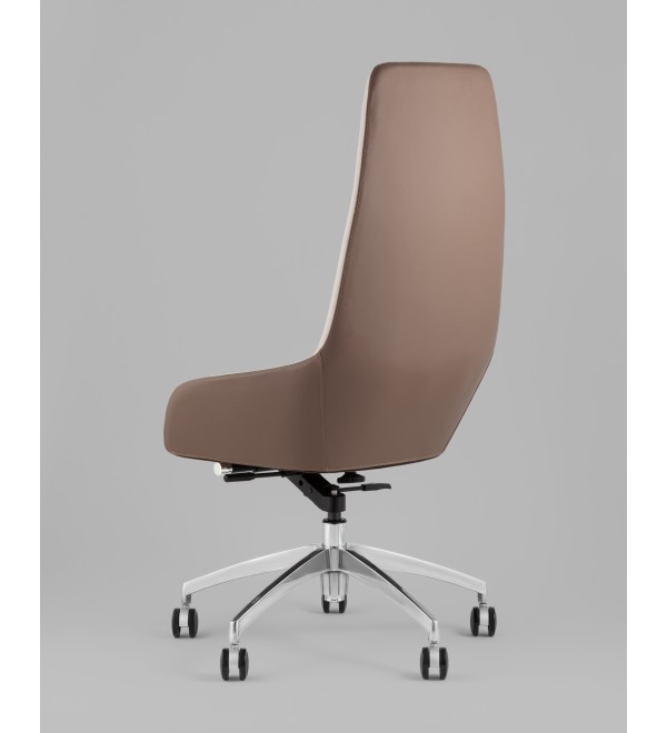 Кресло руководителя TopChairs Soulo светло-серый, коричневый
