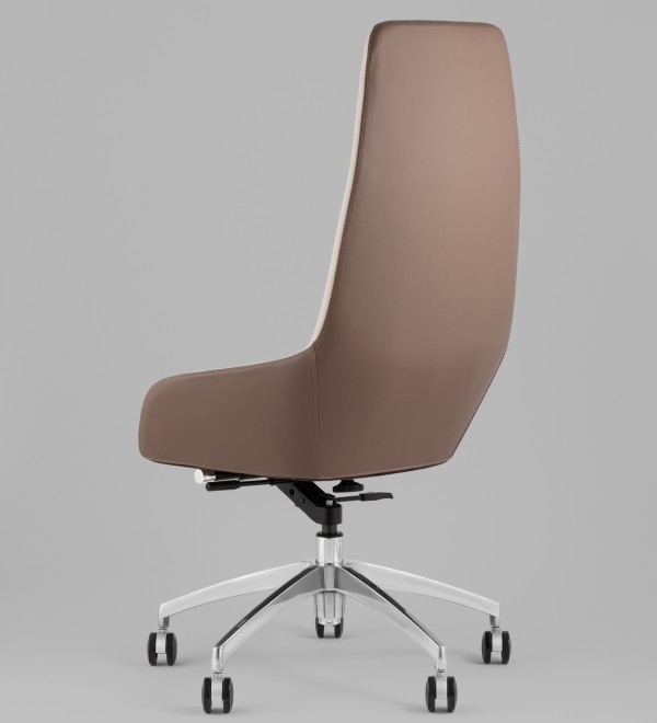 Кресло руководителя TopChairs Soulo светло-серый, коричневый