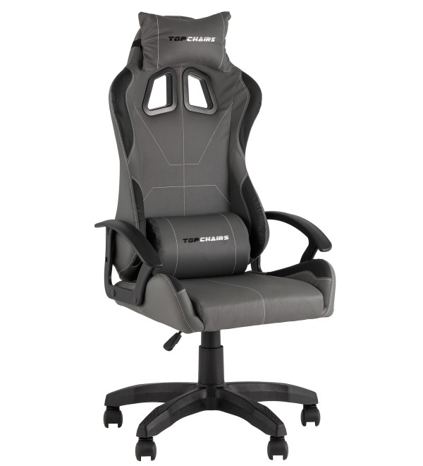 Кресло спортивное TopChairs Wyvern серо-черный