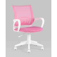Кресло офисное TopChairs ST-BASIC-W розовый крестовина пластик белый