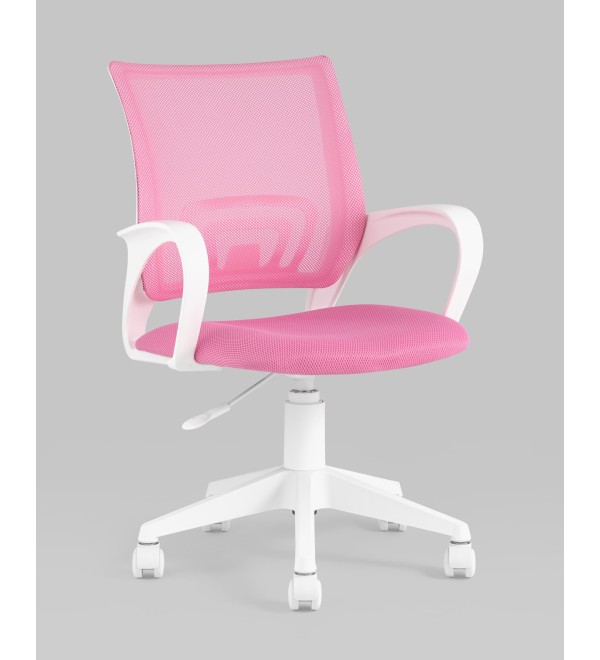 Кресло офисное TopChairs ST-BASIC-W розовый крестовина пластик белый