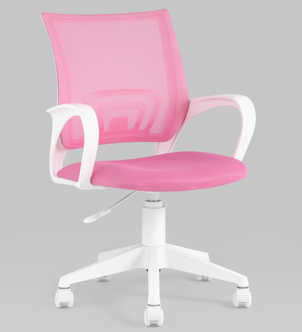 Кресло офисное TopChairs ST-BASIC-W розовый крестовина пластик белый