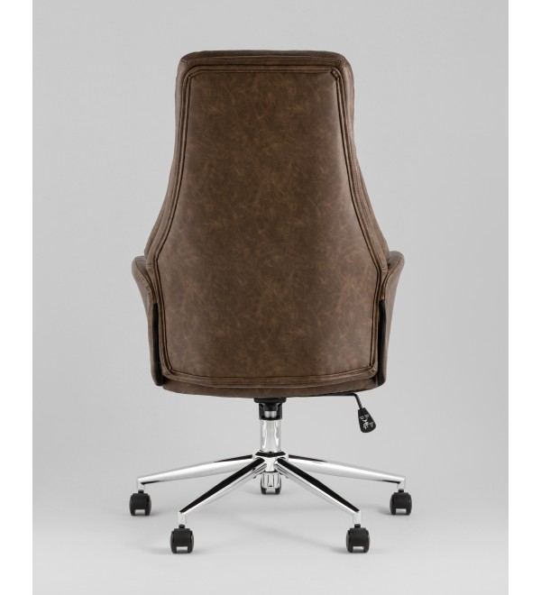 Кресло офисное TopChairs Neoma коричневый экокожа