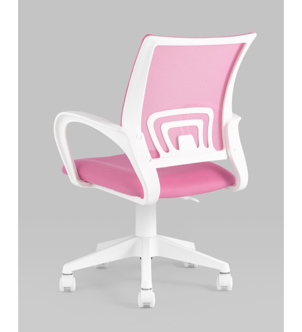 Кресло офисное TopChairs ST-BASIC-W розовый крестовина пластик белый
