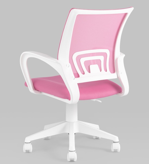 Кресло офисное TopChairs ST-BASIC-W розовый крестовина пластик белый
