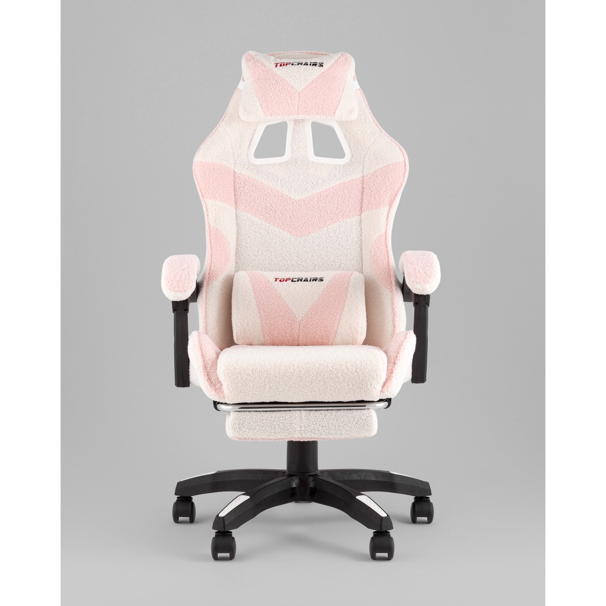 Кресло спортивное TopChairs MG-7019 букле бело-розовый