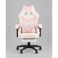 Кресло спортивное TopChairs MG-7019 букле бело-розовый