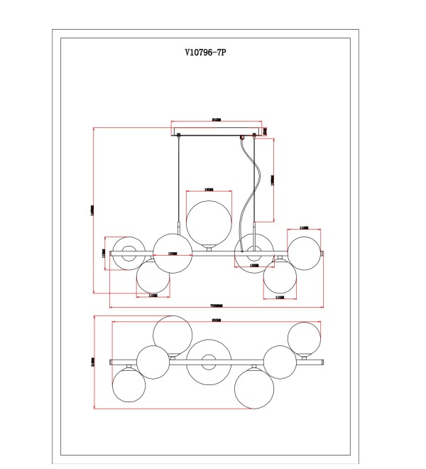 Светильник подвесной Moderli V10796-7P Renny