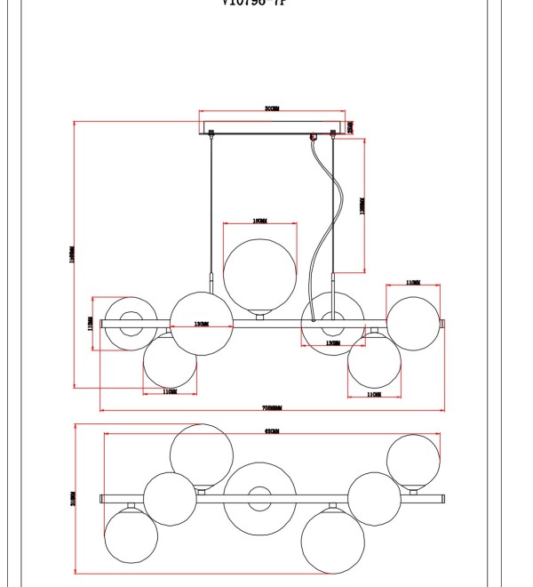 Светильник подвесной Moderli V10796-7P Renny