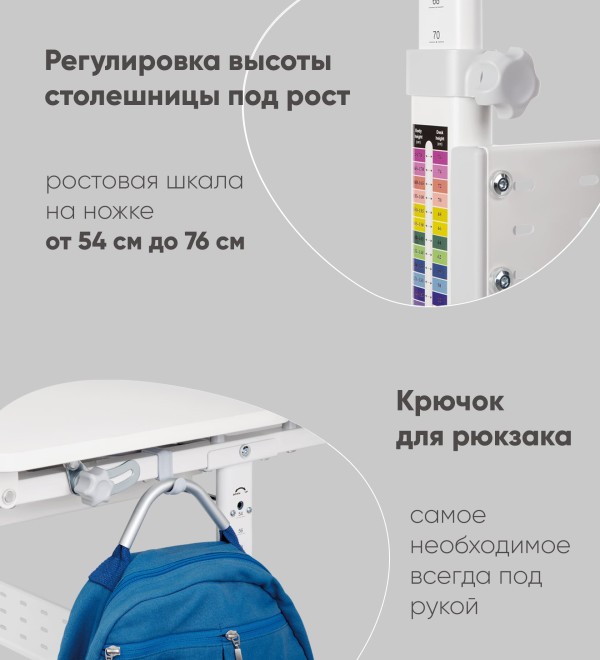 Парта растущая E601 клен