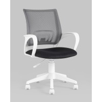Кресло офисное TopChairs ST-BASIC-W серый крестовина пластик белый