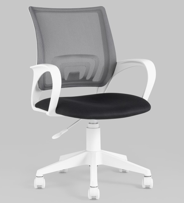 Кресло офисное TopChairs ST-BASIC-W серый крестовина пластик белый