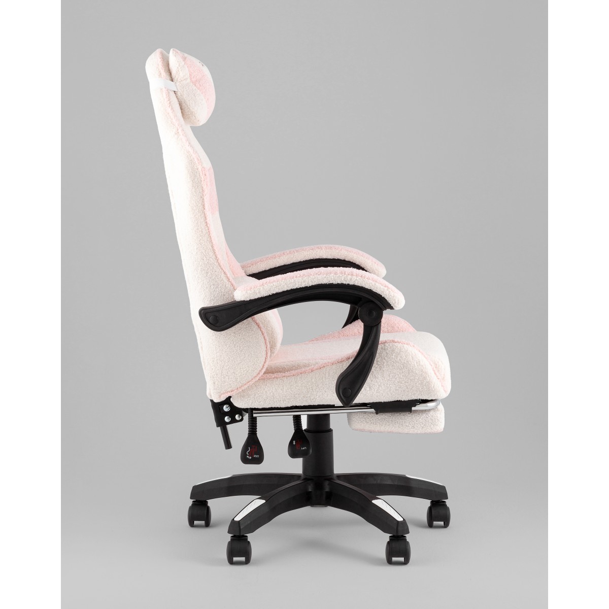 Кресло спортивное TopChairs MG-7019 букле бело-розовый