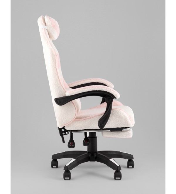Кресло спортивное TopChairs MG-7019 букле бело-розовый
