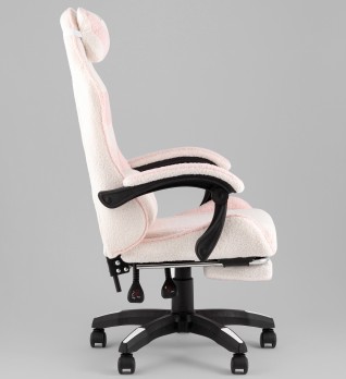 Кресло спортивное TopChairs MG-7019 букле бело-розовый