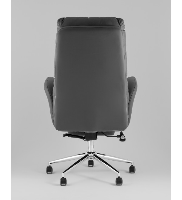Кресло руководителя TopChairs Solid NC с оттоманкой серый
