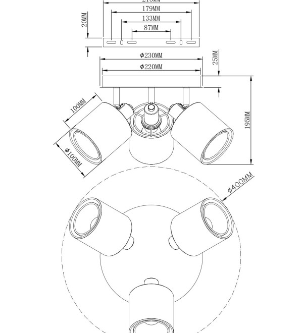 Светильник потолочный Moderli V10627-3C Room