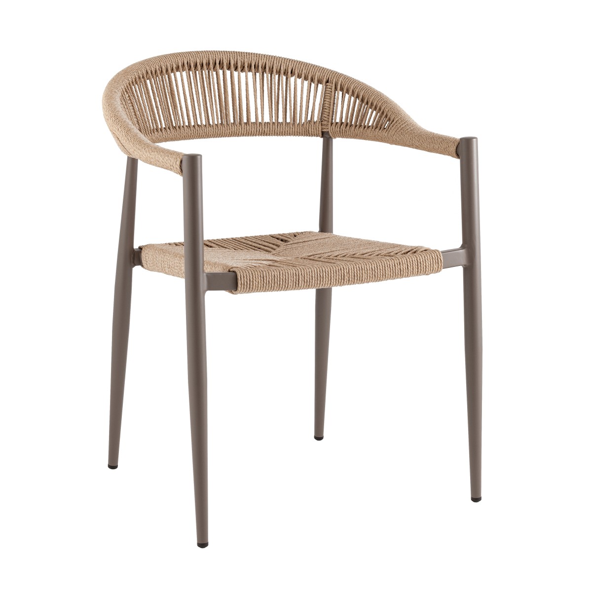 Стул Verol ротанг соломенный ножки оливковый тауп