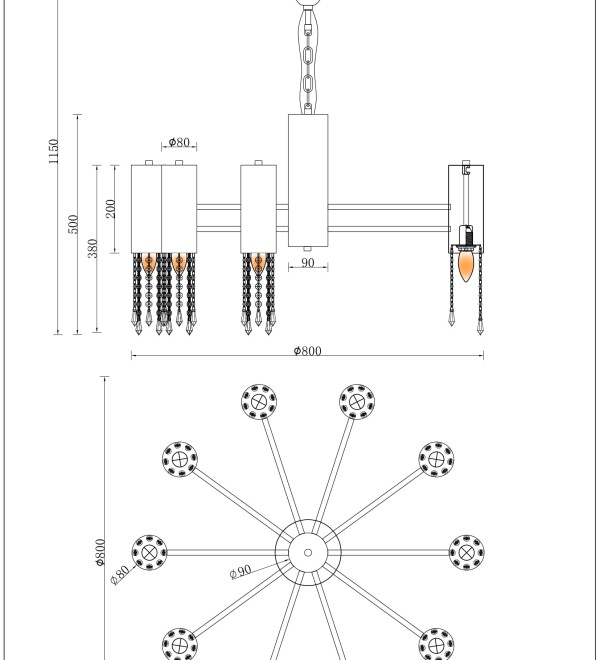 Люстра подвесная Moderli V10010-10P Klimand