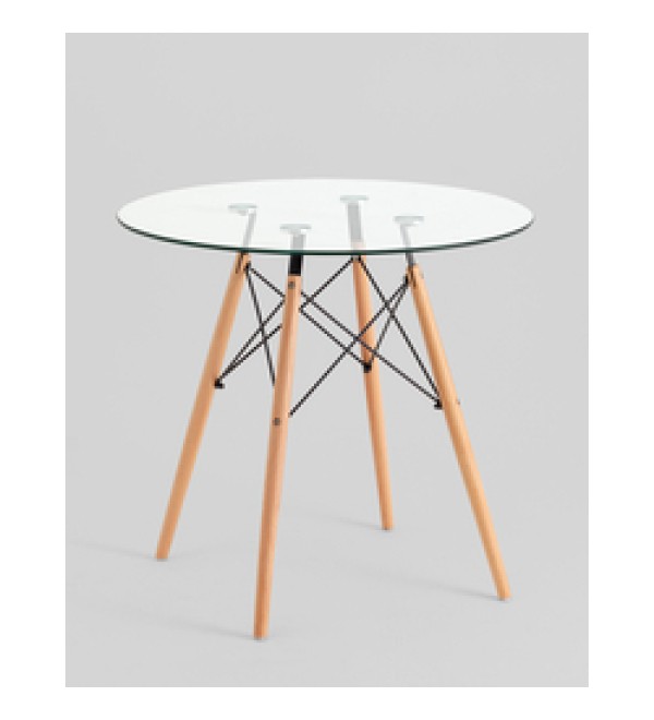 Стол Eames DSW NEW D80 стеклянный