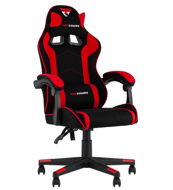 Кресло спортивное TopChairs Shadow ткань черно-красный