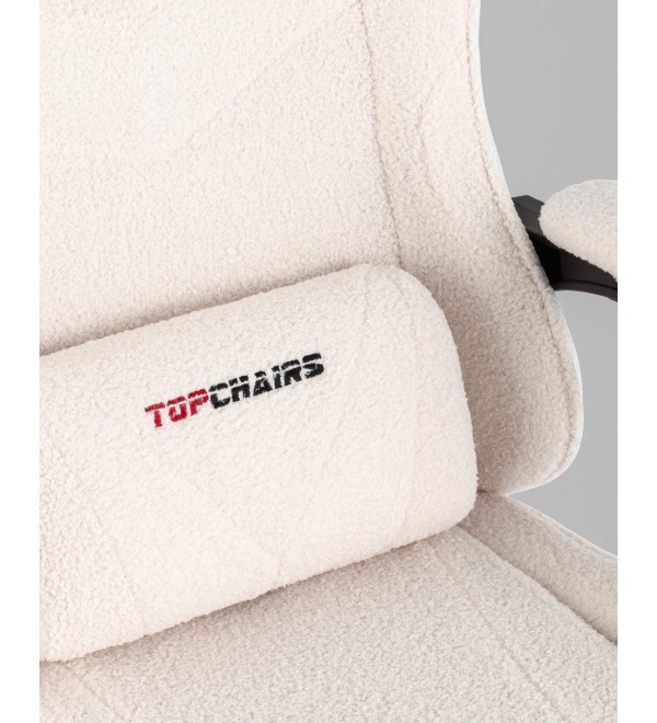 Кресло спортивное TopChairs MG-7019 букле белый