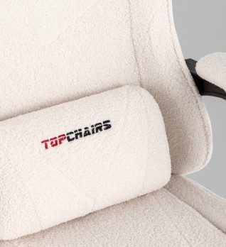 Кресло спортивное TopChairs MG-7019 букле белый