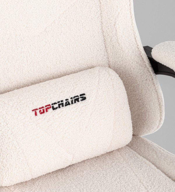 Кресло спортивное TopChairs MG-7019 букле белый