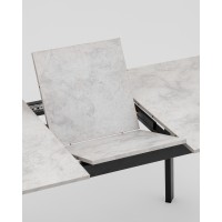 Стол Batu new 120-160/80/76 столешница ЛМДФ ароза светлая подстолье металл черный