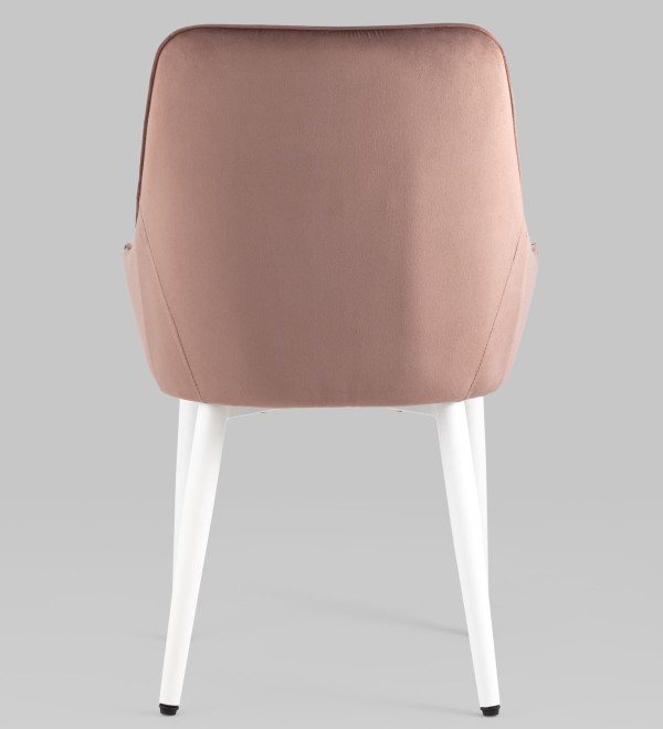 Стул Диана велюр пыльно-розовый ножки белые