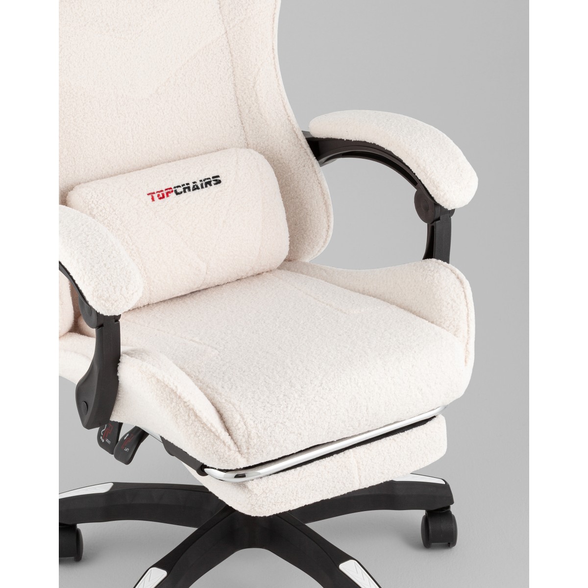 Кресло спортивное TopChairs MG-7019 букле белый