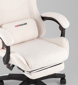 Кресло спортивное TopChairs MG-7019 букле белый