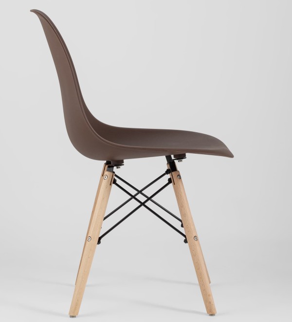 Стул Eames Style DSW коричневый x4 (разборный каркас)