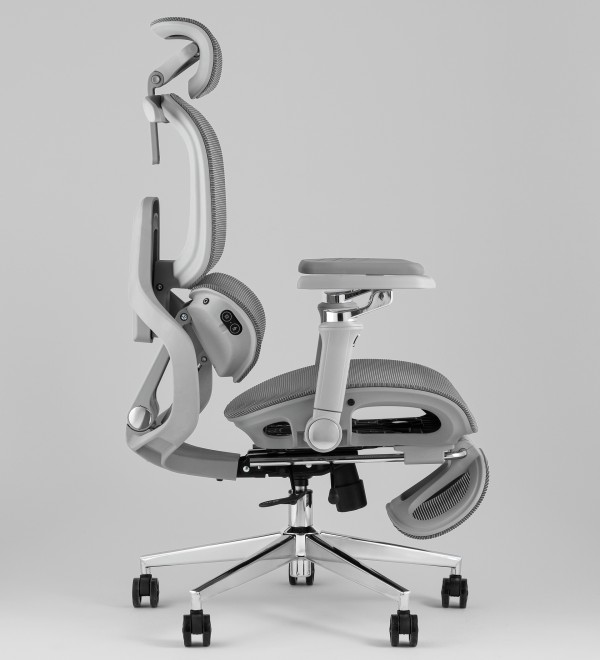 Кресло офисное TopChairs Prodigy с оттоманкой серый