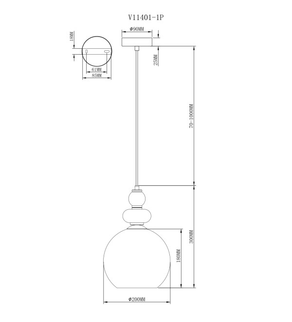 Светильник подвесной Moderli V11401-1P Tamina