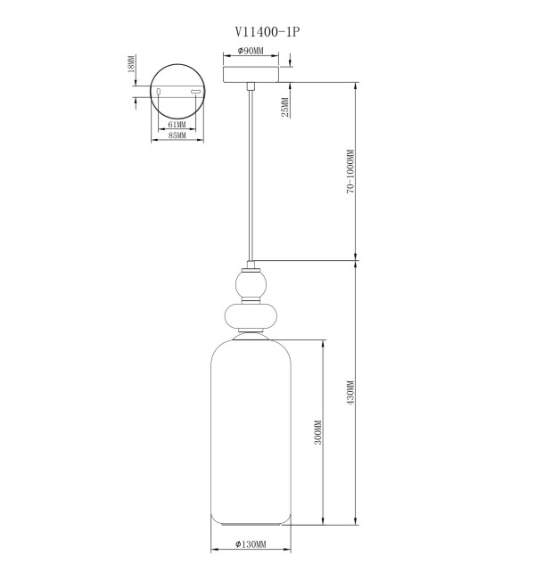 Светильник подвесной Moderli V11400-1P Tamina