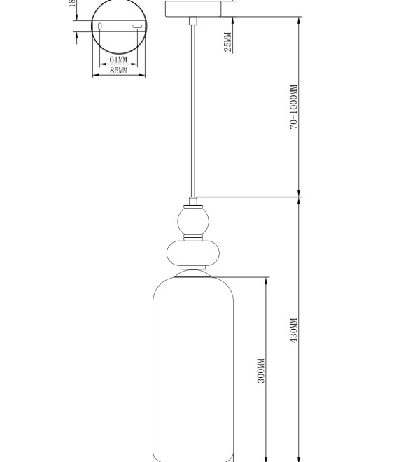 Светильник подвесной Moderli V11400-1P Tamina