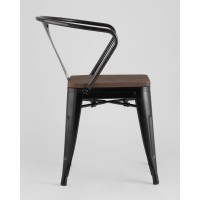 Стул TOLIX ARM WOOD с подлокотниками черный