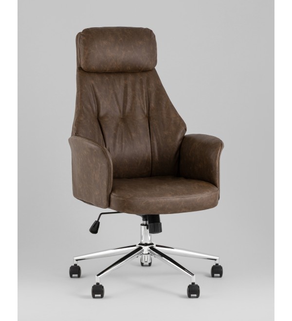 Кресло офисное TopChairs Neoma коричневый экокожа