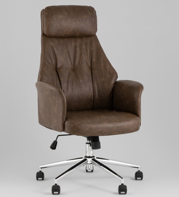 Кресло офисное TopChairs Neoma коричневый экокожа