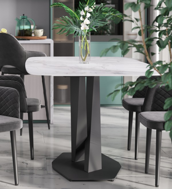 Стол обеденный Belle 180х90 белый мрамор