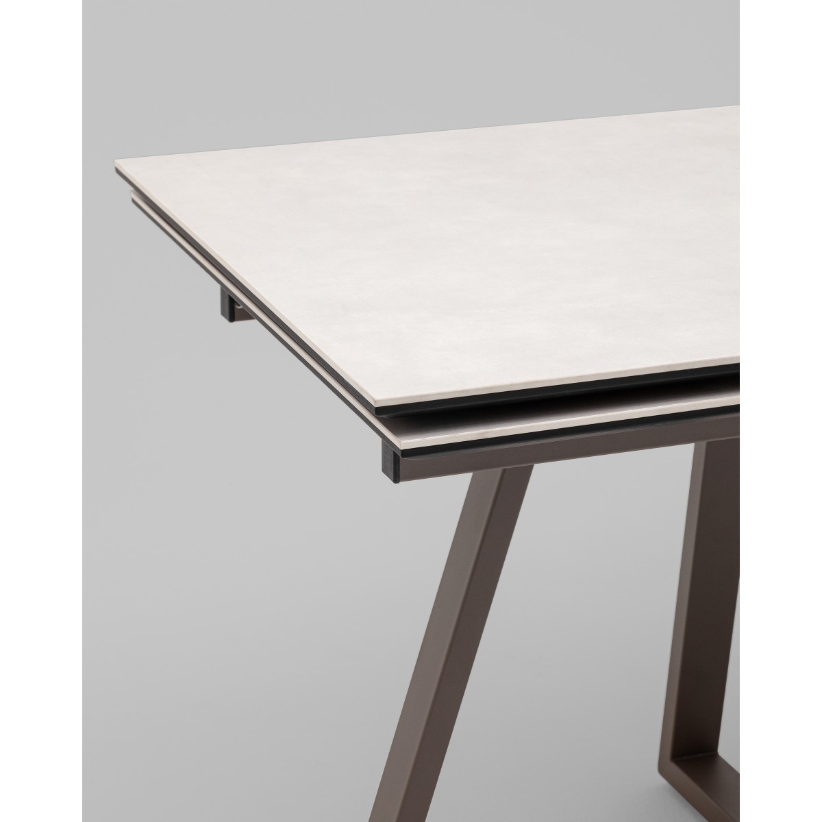 Стол Керас 120-180/80/75, столешница керамика Carmen light grey