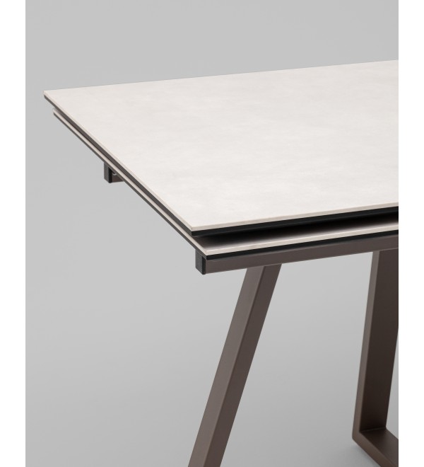Стол Керас 120-180/80/75, столешница керамика Carmen light grey