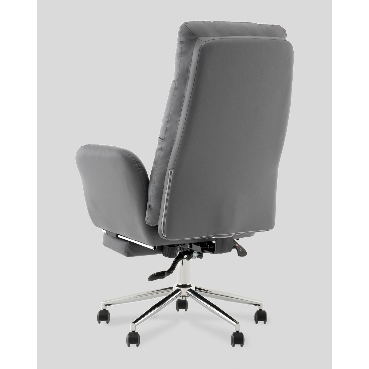 Кресло руководителя TopChairs Solid с оттоманкой серый