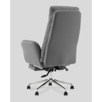 Кресло руководителя TopChairs Solid с оттоманкой серый