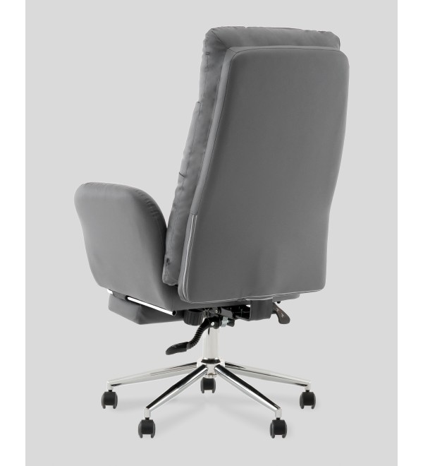 Кресло руководителя TopChairs Solid с оттоманкой серый