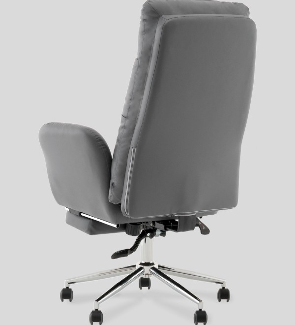 Кресло руководителя TopChairs Solid с оттоманкой серый