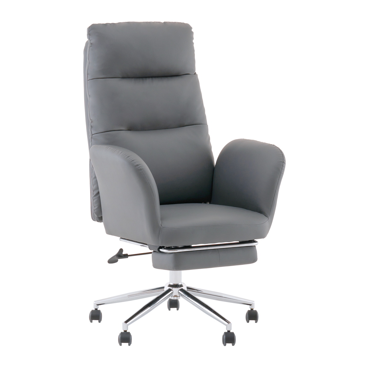 Кресло руководителя TopChairs Solid с оттоманкой серый